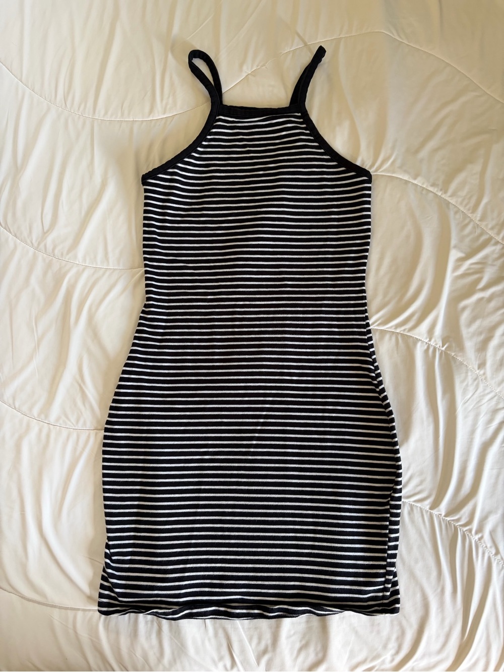 Express Black & White Striped Mini Dress